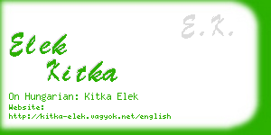 elek kitka business card